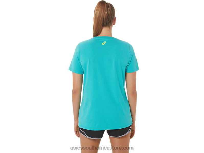 Women Asics Run Club V-Neck LH4X02989 Sea Glass