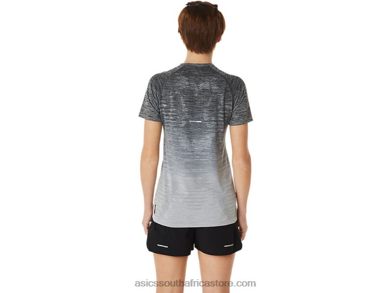 Women Asics Seamless Short Sleeve Top LH4X03006 Carrier Grey/Glacier Grey