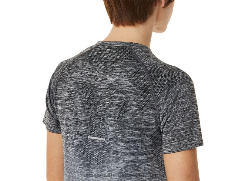 Women Asics Seamless Short Sleeve Top LH4X03006 Carrier Grey/Glacier Grey