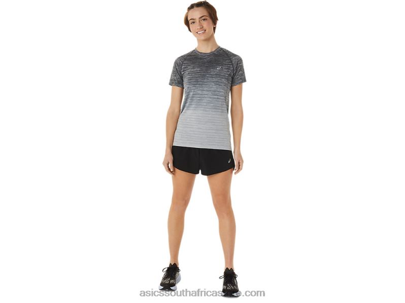 Women Asics Seamless Short Sleeve Top LH4X03006 Carrier Grey/Glacier Grey