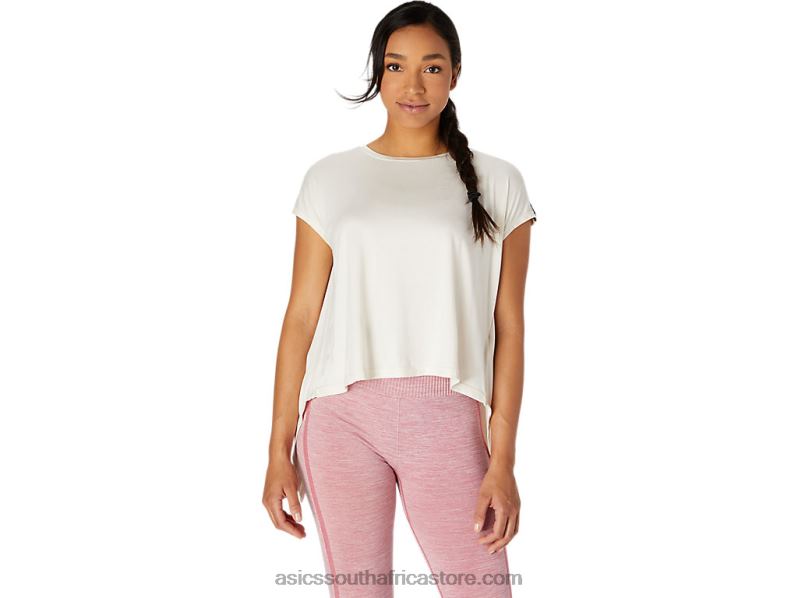 Women Asics Short Sleeve Top LH4X03667 Birch