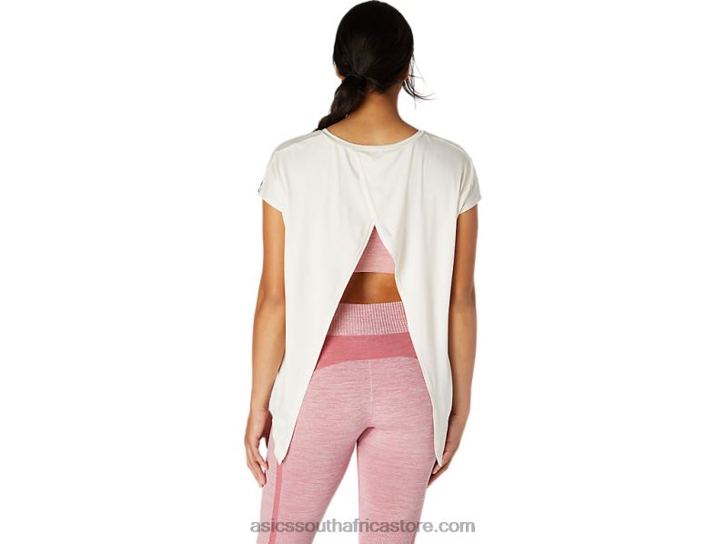 Women Asics Short Sleeve Top LH4X03667 Birch