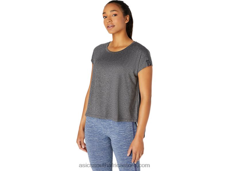 Women Asics Short Sleeve Top LH4X03669 Performance Black