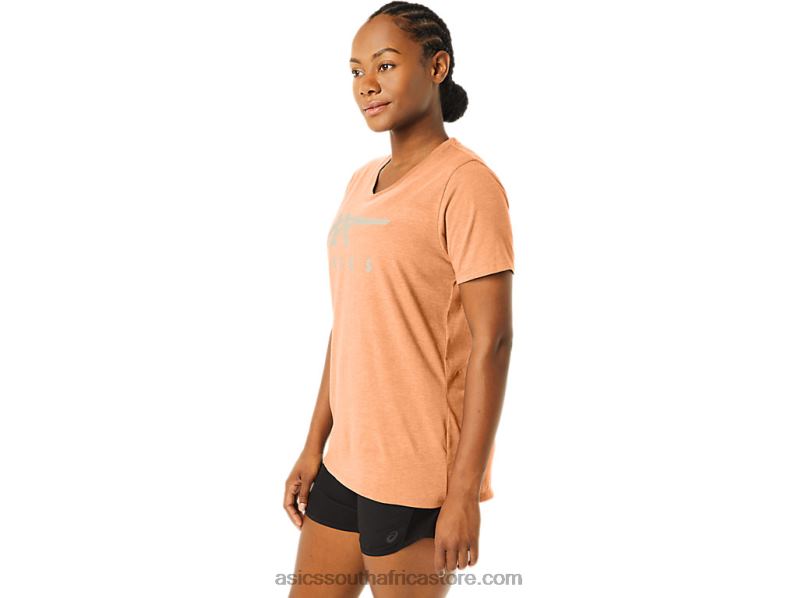 Women Asics Stripes V-Neck LH4X02349 Summer Dune