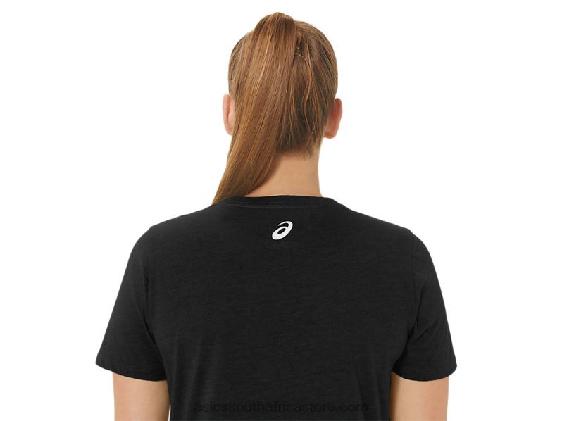 Women Asics Sunflower Slogan V-Neck LH4X02191 Performance Black