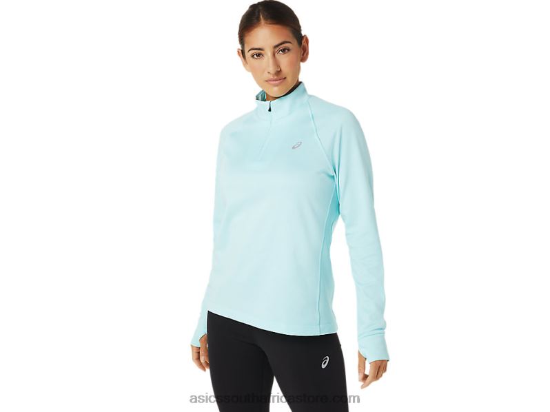 Women Asics Thermopolis 1/4 Zip LH4X03039 Clear Blue Heather