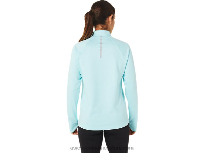 Women Asics Thermopolis 1/4 Zip LH4X03039 Clear Blue Heather