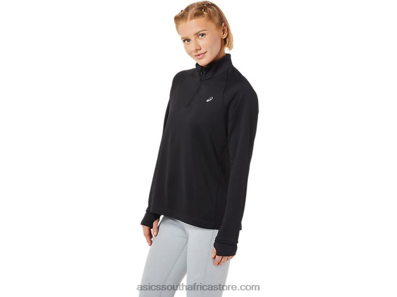 Women Asics Thermopolis 1/4 Zip LH4X03636 Performance Black