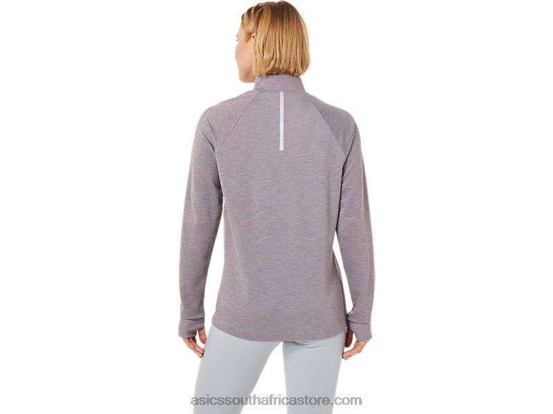 Women Asics Thermopolis 1/4 Zip LH4X03647 Deep Mars Heather