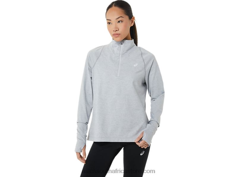 Women Asics Thermopolis Half Zip LH4X02920 Light Grey Heather