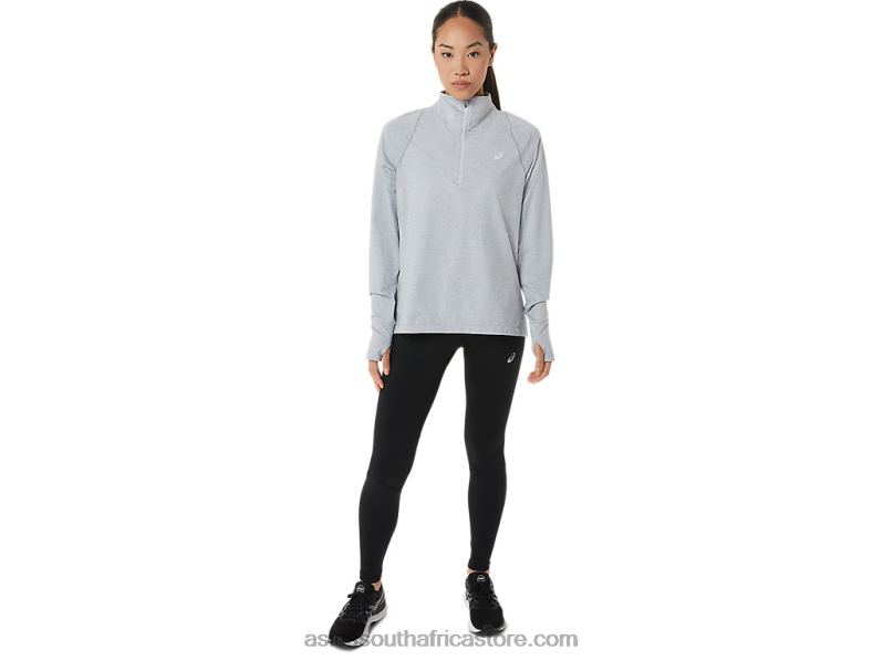 Women Asics Thermopolis Half Zip LH4X02920 Light Grey Heather