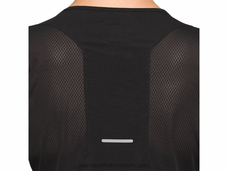 Women Asics V-Neck Short Sleeve Top LH4X04183 Performance Black