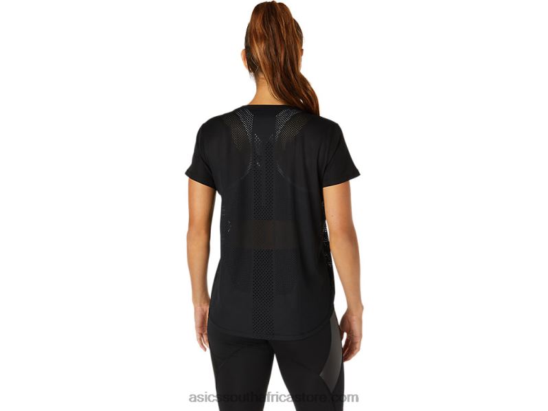 Women Asics Ventilate Short Sleeve Top LH4X03819 Performance Black
