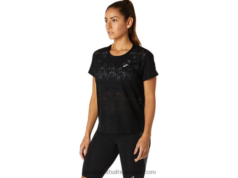 Women Asics Ventilate Short Sleeve Top LH4X03819 Performance Black