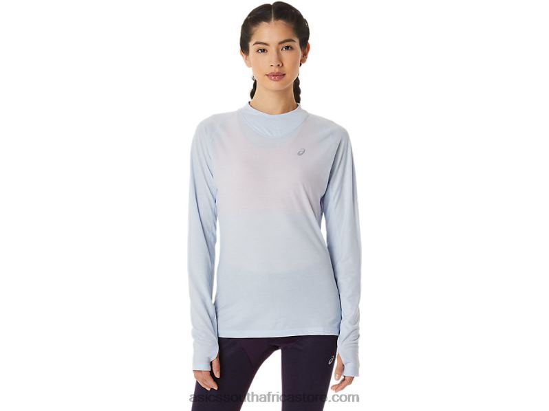 Women Asics Winter Run Long Sleeve Top LH4X02798 Soft Sky