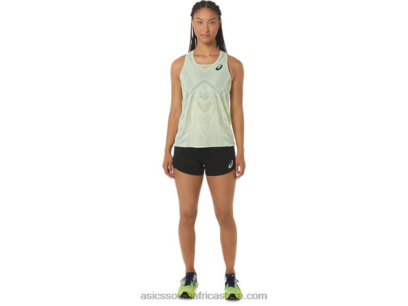 Women Asics Actibreeze Jacquard Singlet LH4X02226 Whisper Green