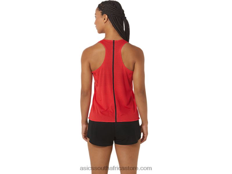 Women Asics Actibreeze Jacquard Singlet LH4X02341 Electric Red