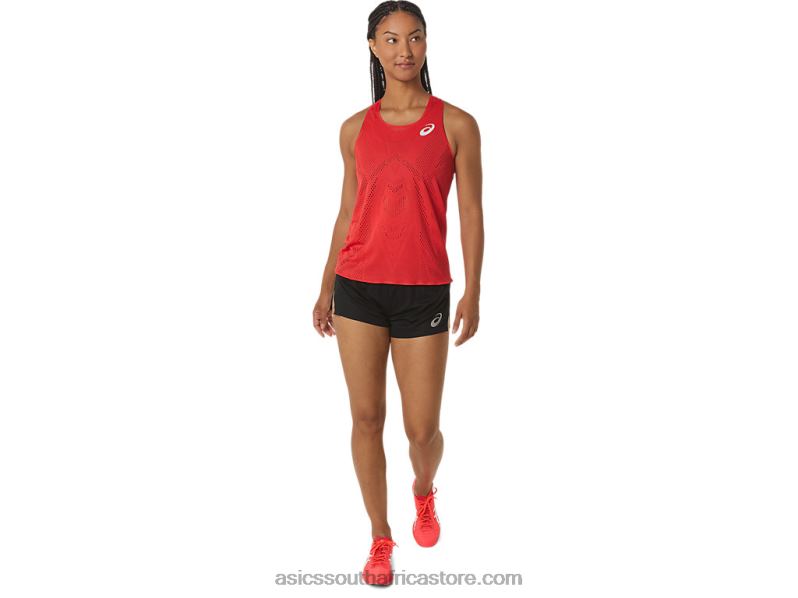 Women Asics Actibreeze Jacquard Singlet LH4X02341 Electric Red