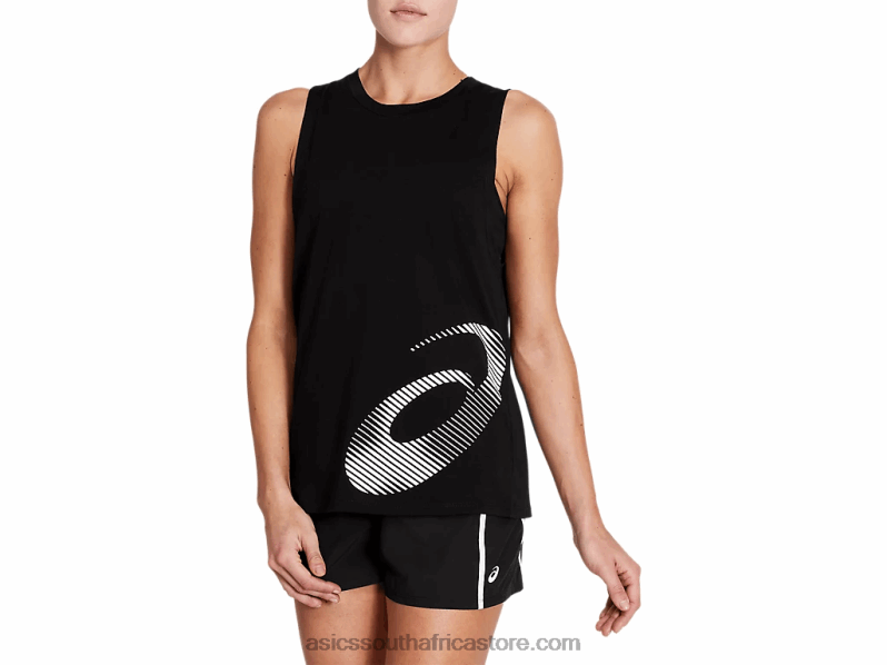 Women Asics Core Graphic Tank LH4X04074 Performance Black