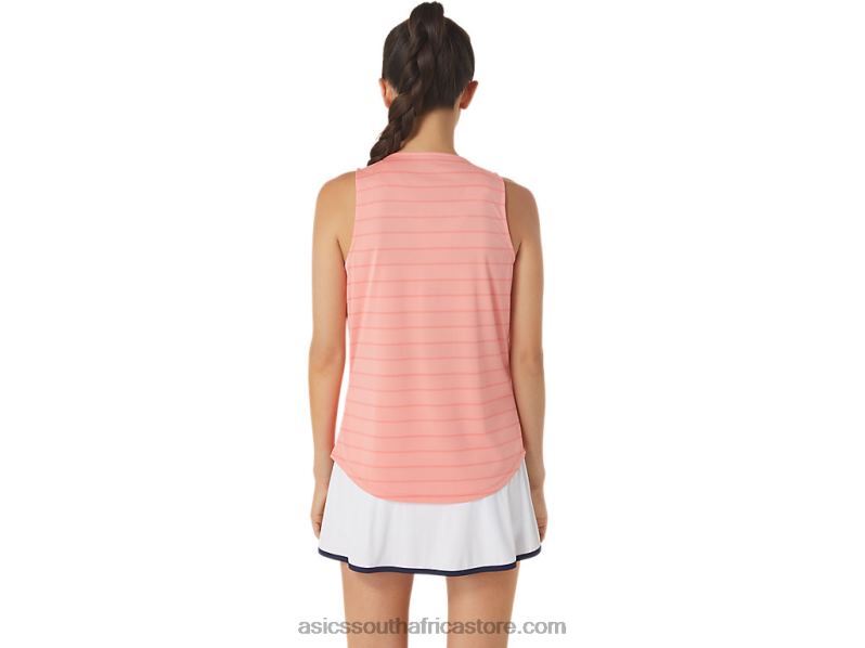 Women Asics Court Stripe Tank LH4X02507 Guava