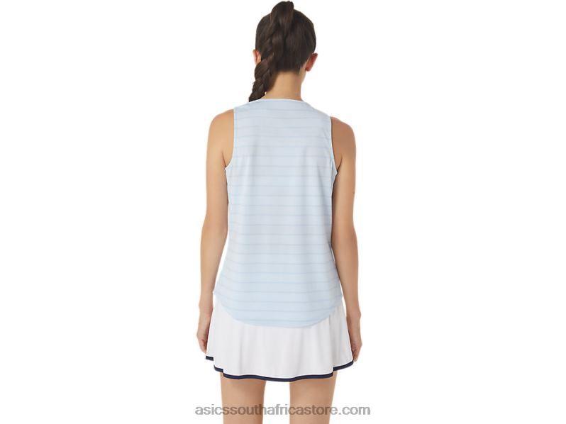 Women Asics Court Stripe Tank LH4X02558 Soft Sky