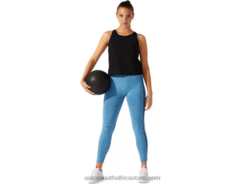 Women Asics Cropped Logo Jacquard Tank LH4X03965 Performance Black