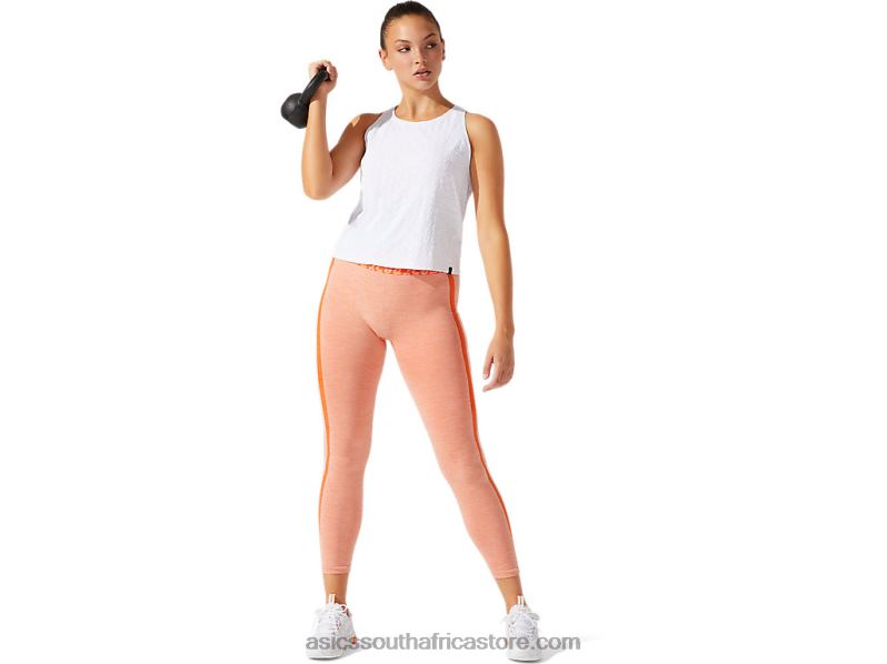 Women Asics Cropped Logo Jacquard Tank LH4X03966 Brilliant White