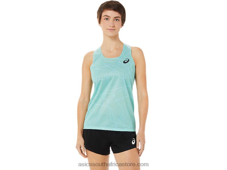 Women Asics Light Mesh Singlet LH4X03262 Clear Blue