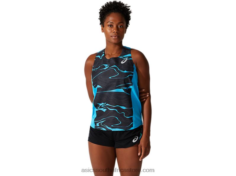 Women Asics Light Mesh Singlet LH4X04075 Digital Aqua