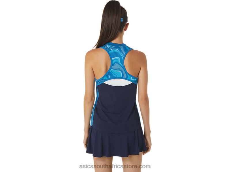 Women Asics Match Graphic Tank LH4X02556 Reborn Blue