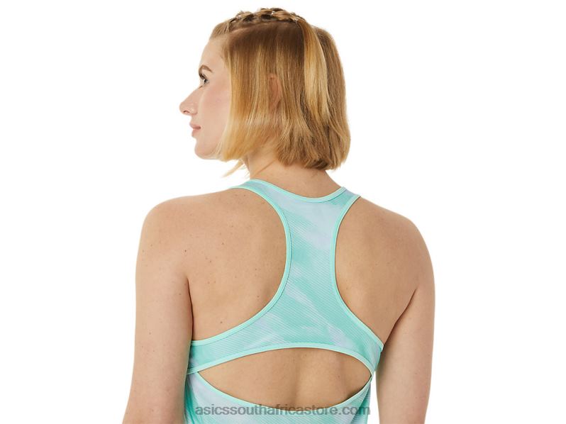 Women Asics Match Graphic Tank LH4X03065 Fresh Ice