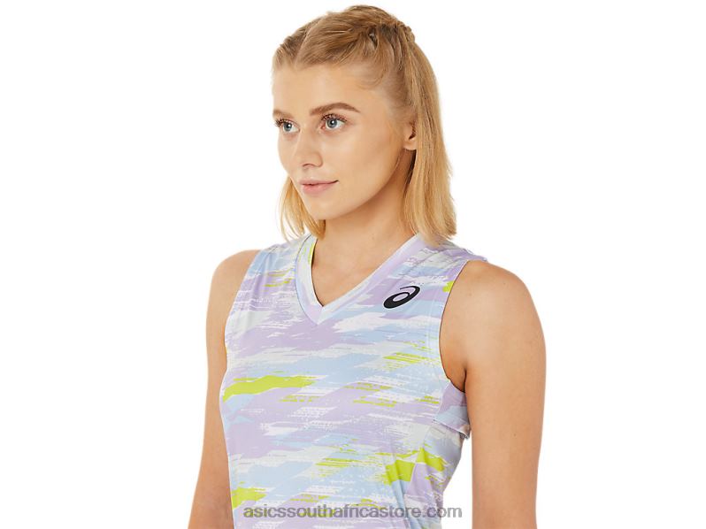 Women Asics Match Graphic Tank LH4X03494 Murasaki