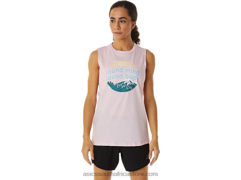 Women Asics Mountain Muscle Tank LH4X02833 Pink Salt