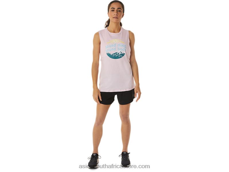 Women Asics Mountain Muscle Tank LH4X02833 Pink Salt