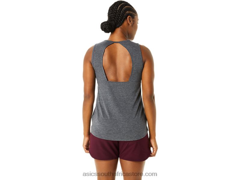 Women Asics Muscle Tank LH4X03693 Dark Grey Heather/Mist