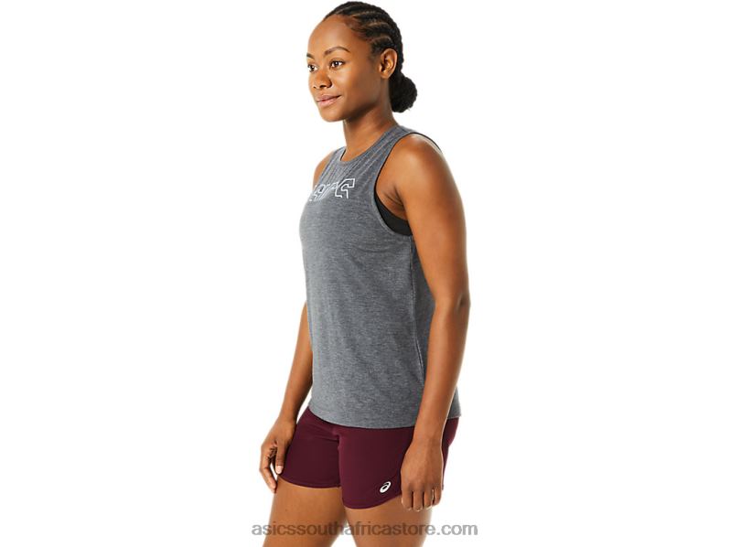 Women Asics Muscle Tank LH4X03693 Dark Grey Heather/Mist