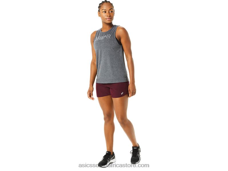 Women Asics Muscle Tank LH4X03693 Dark Grey Heather/Mist