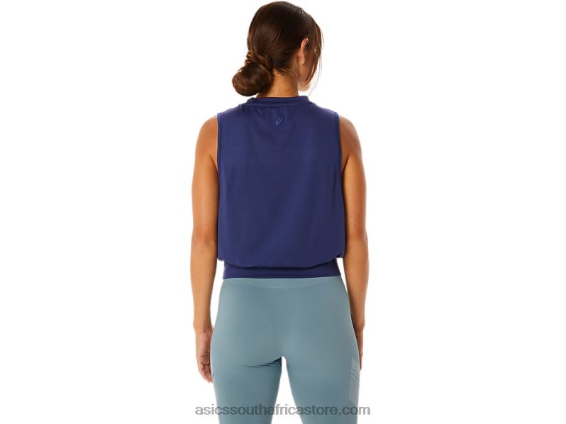 Women Asics Nagino Flex Sleeveless Top LH4X02145 Indigo Blue