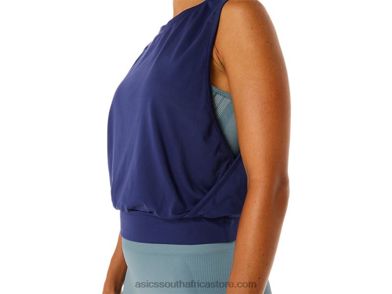 Women Asics Nagino Flex Sleeveless Top LH4X02145 Indigo Blue