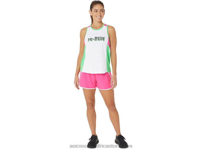 Women Asics New Strong Repurposed Run Singlet LH4X02353 White/Track/Pink Glo