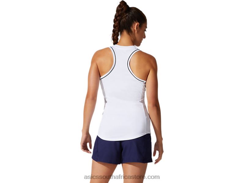 Women Asics Piping Tank LH4X03876 Brilliant White
