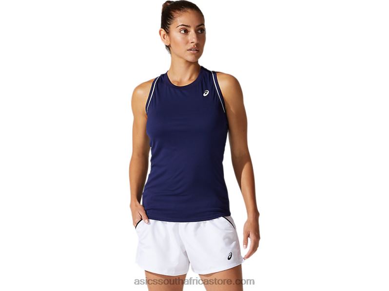 Women Asics Piping Tank LH4X03881 Peacoat