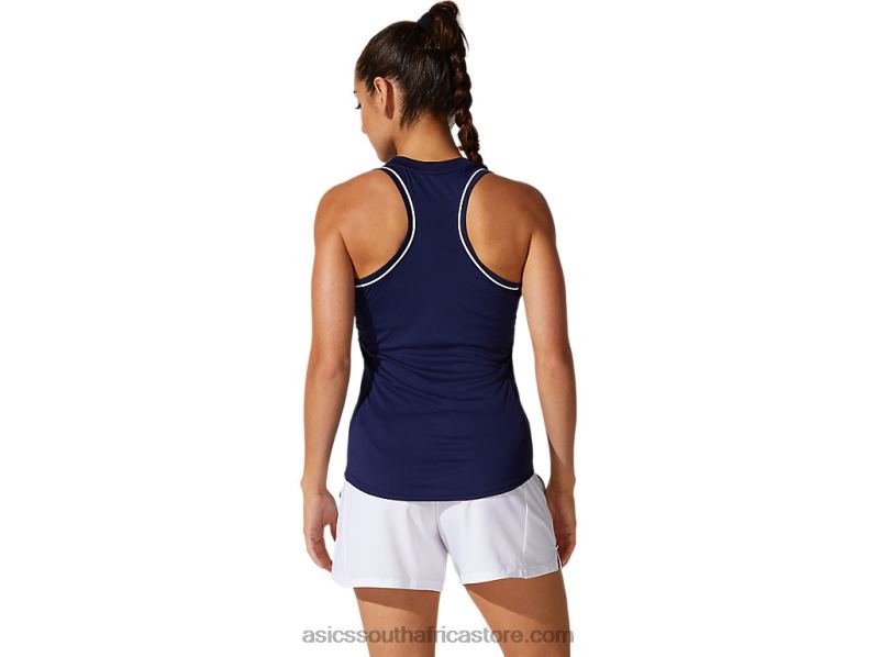 Women Asics Piping Tank LH4X03881 Peacoat
