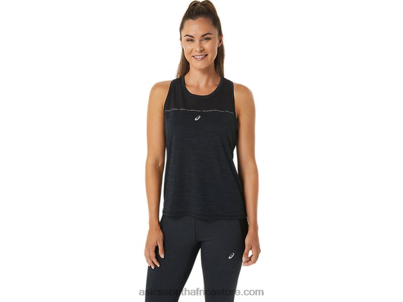 Women Asics Race Tank LH4X02492 Performance Black/Charcoal Grey