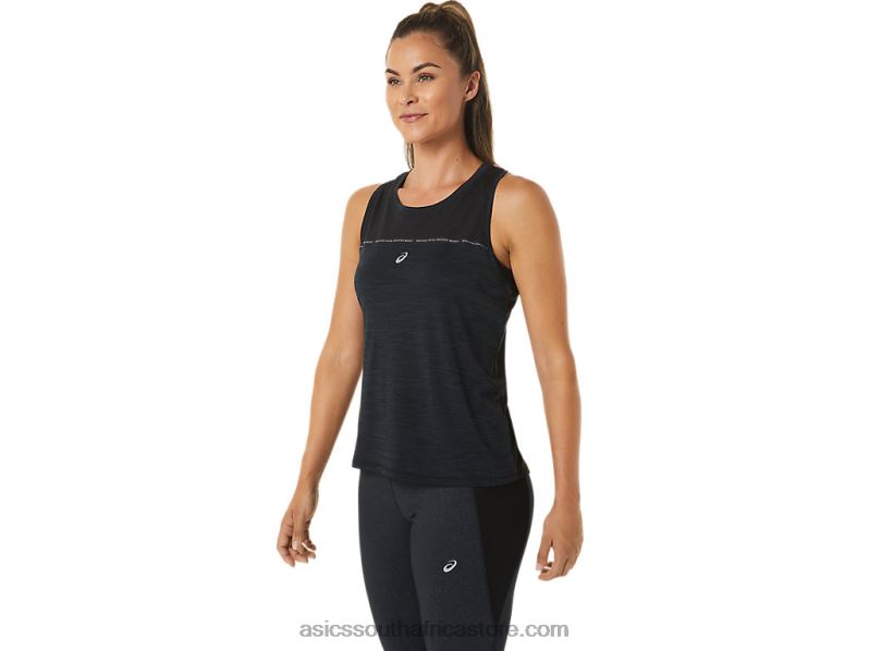 Women Asics Race Tank LH4X02492 Performance Black/Charcoal Grey