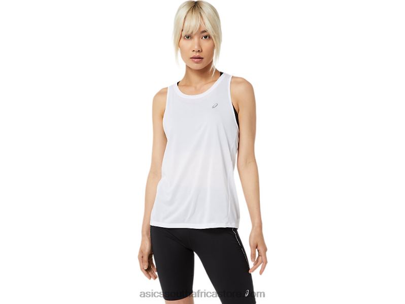 Women Asics Race Tank LH4X03331 Brilliant White
