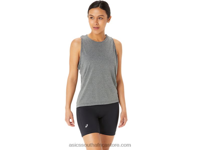 Women Asics Ready-Set Lyte Tank LH4X02294 Dark Grey Heather