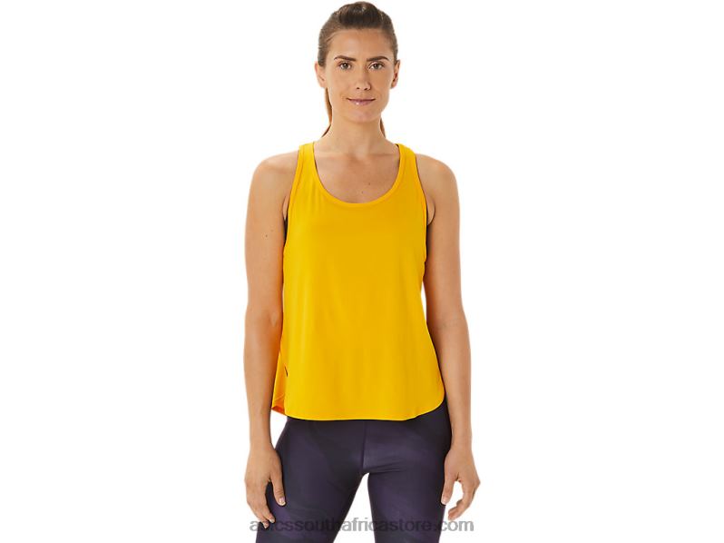 Women Asics Side Slit Sleeveless Top LH4X02932 Sunflower