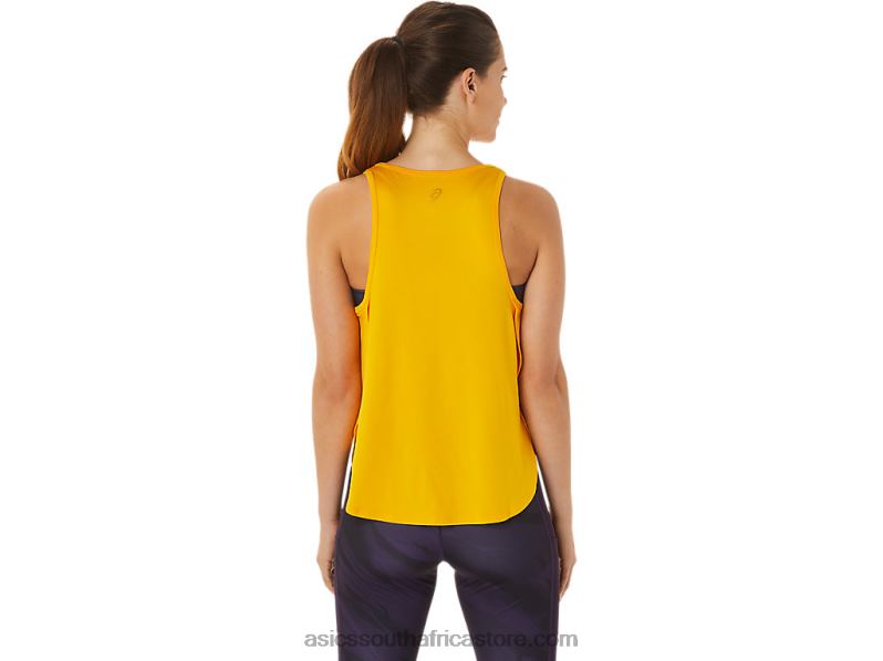 Women Asics Side Slit Sleeveless Top LH4X02932 Sunflower
