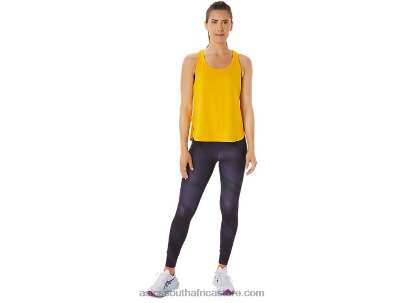 Women Asics Side Slit Sleeveless Top LH4X02932 Sunflower